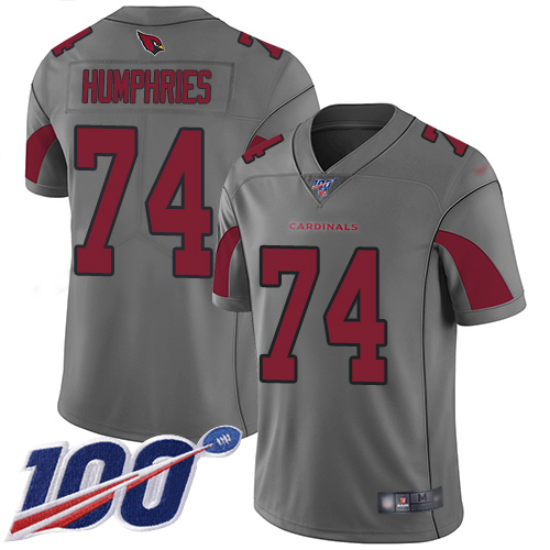 Arizona Cardinals Limited Silver Men D.J. Humphries Jersey NFL Football #74 100th Season Inverted Legend->arizona cardinals->NFL Jersey